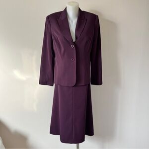 Vintage Gilani Skirt Jacket Coat Set 2 Piece Suit Purple Formal Career Y2K Sz 10